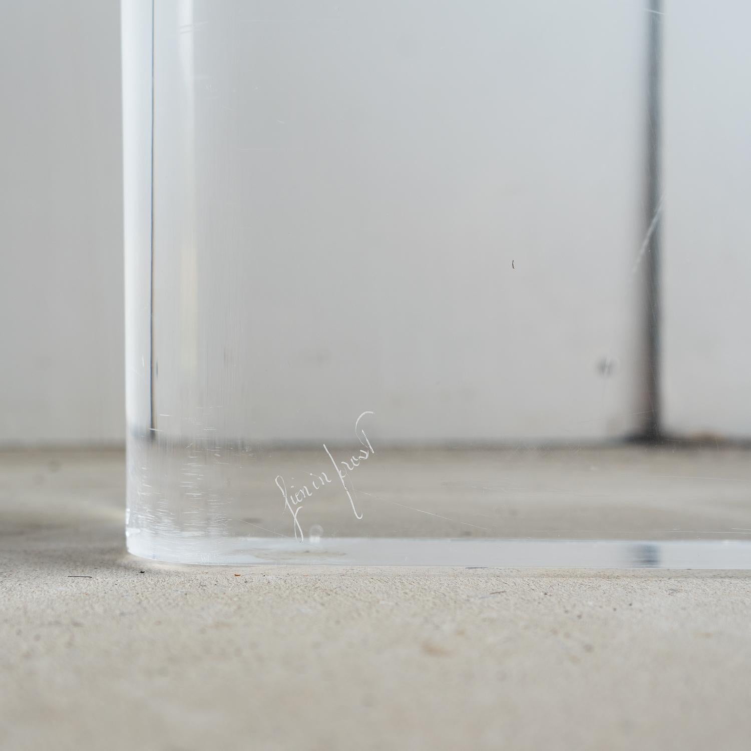 Vintage American Lucite Coffee Table Base By Lion in Frost, Signed, 1970s Bon état - En vente à Bristol, GB