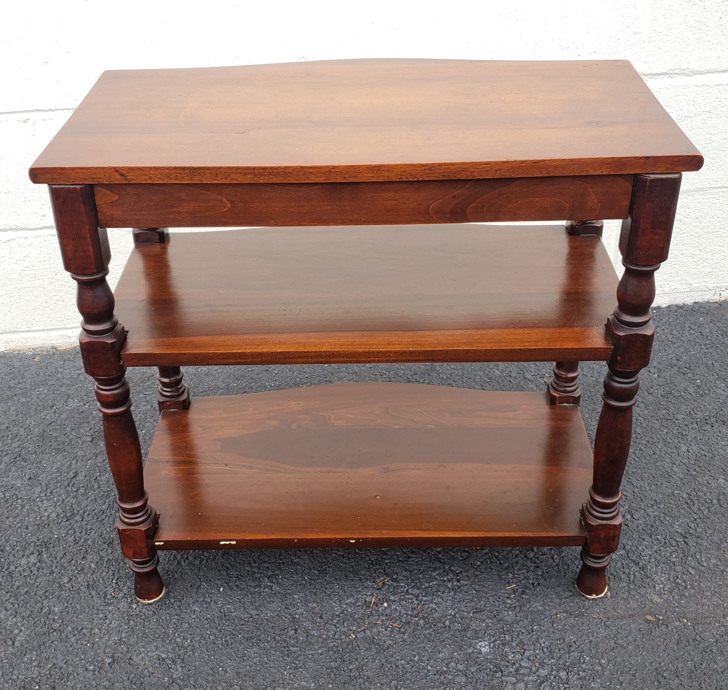 Mid-Century Modern Vintage American Mahogany 3 Tier Table Console/ Server Table For Sale