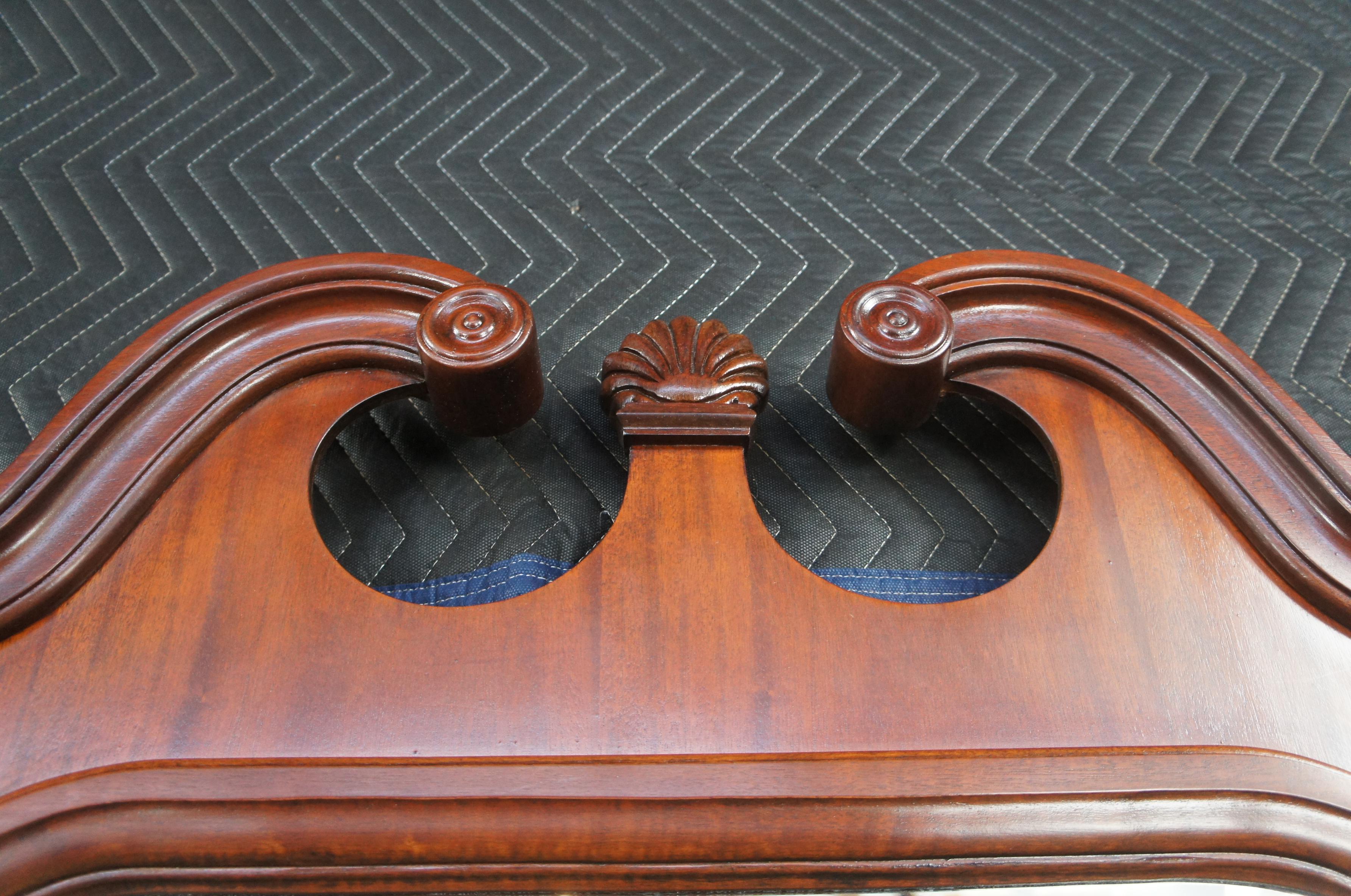 Vintage American Mahogany Chippendale Style Carved Over Mantel Wall Mirror For Sale 5