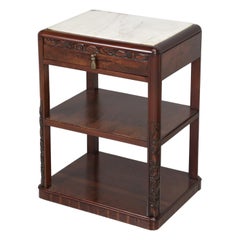 Mesa auxiliar, mesilla de noche o mesa auxiliar de caoba americana vintage, restaurada