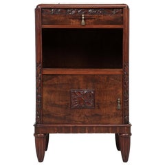 Vintage American Mahogany Nightstand or End Table or Side Table with Marble