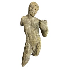 Vintage American Male Torso Sculpture on Custom Wall Mount