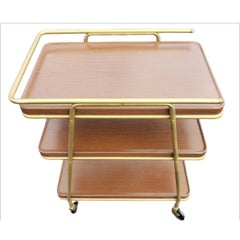 Vintage American Metal Tea Cart Serving Cart