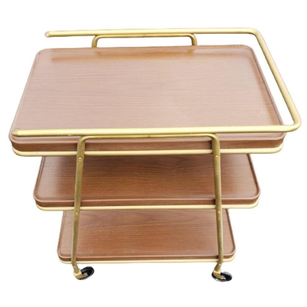 Vintage American Metal Tea Cart Servierwagen (Gemalt) im Angebot