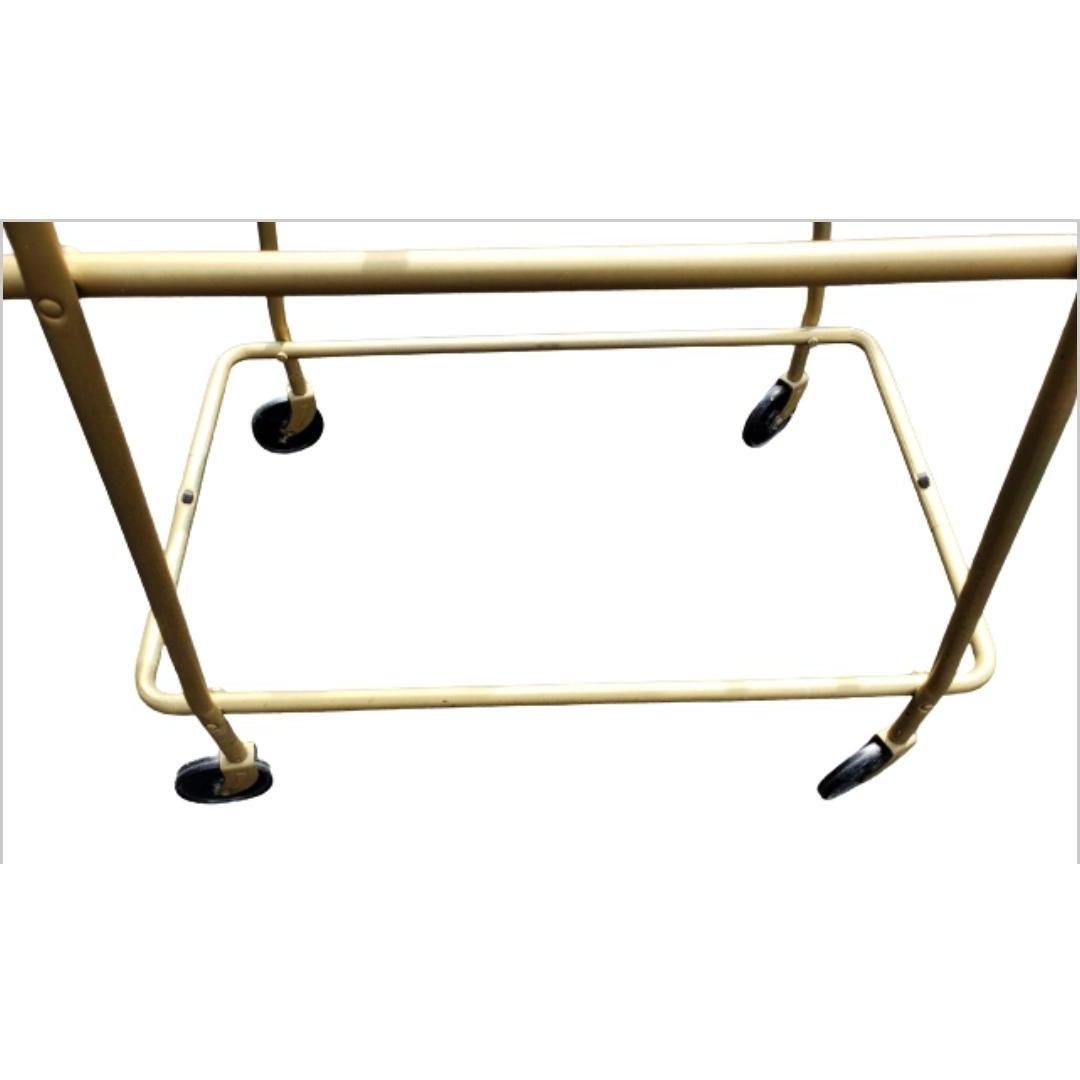 Mid-Century Modern Vintage American Metal Tea Cart Serving Cart For Sale