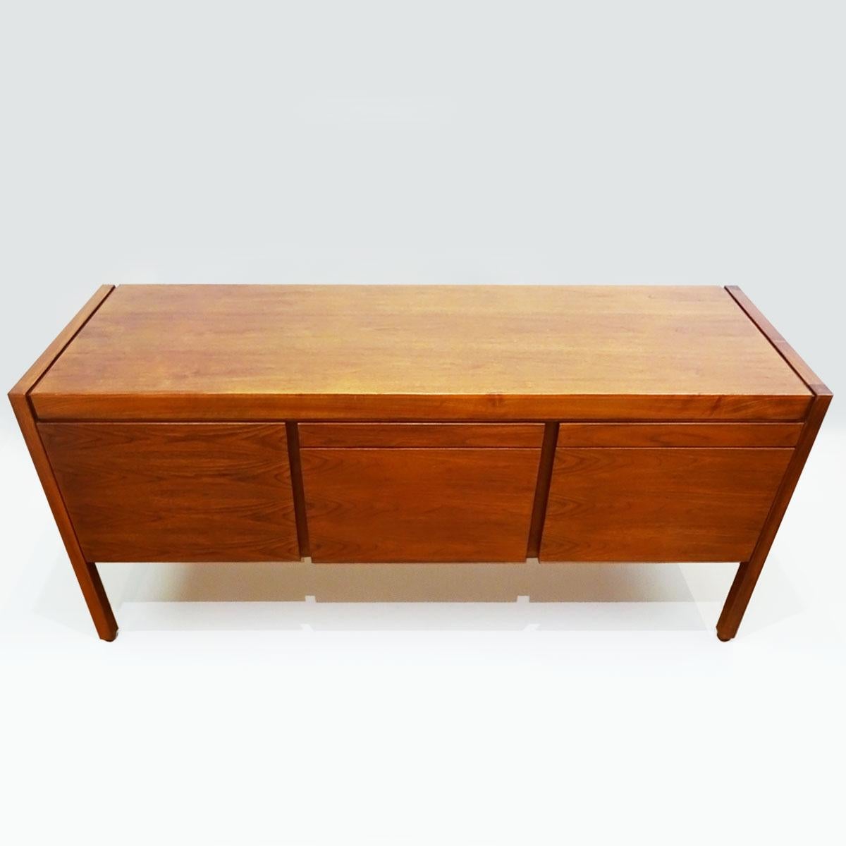 Mid-Century Modern Vintage American Midcentury Jens Risom Walnut Office Bureau, Sideboard Credenza