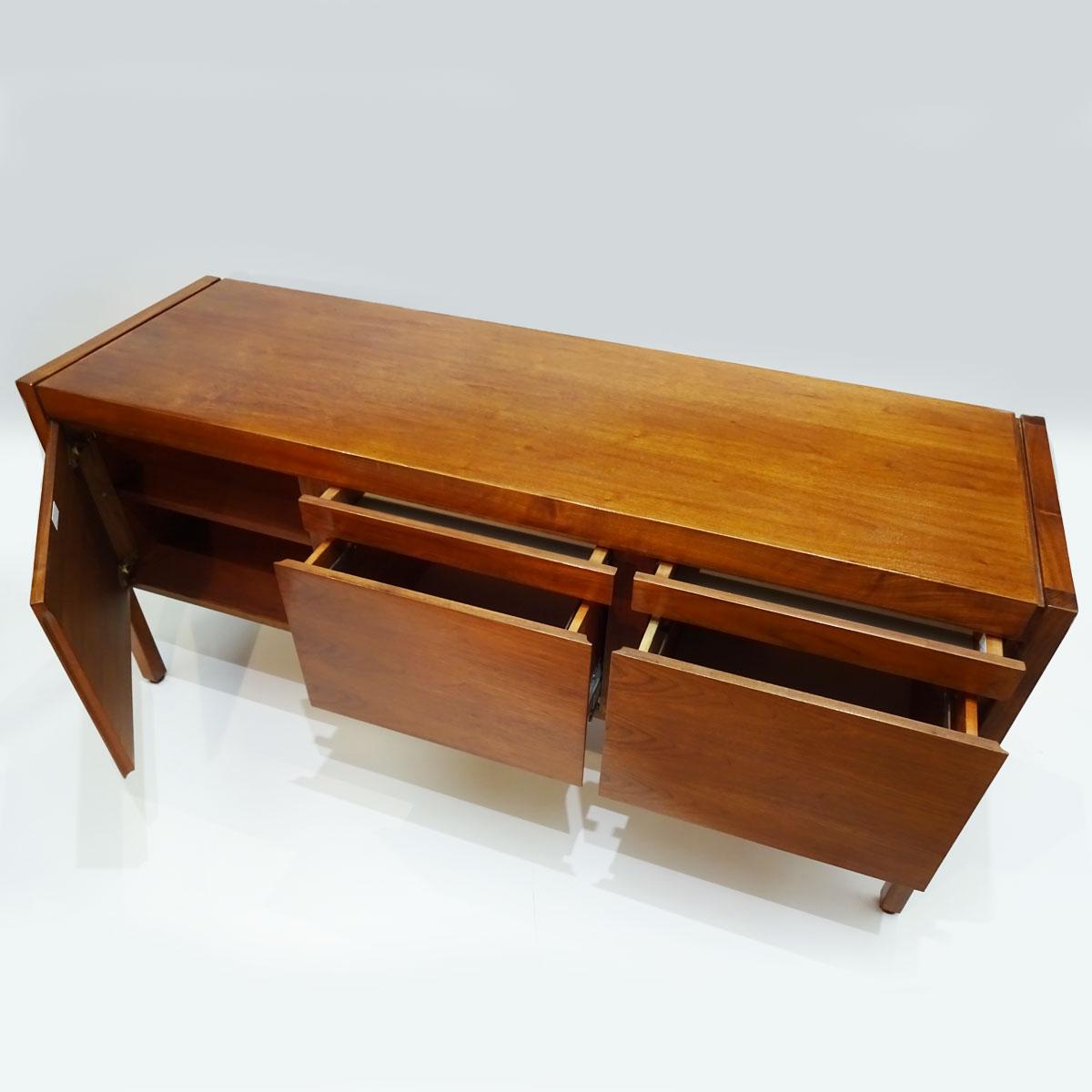 Vintage American Midcentury Jens Risom Walnut Office Bureau, Sideboard Credenza 1
