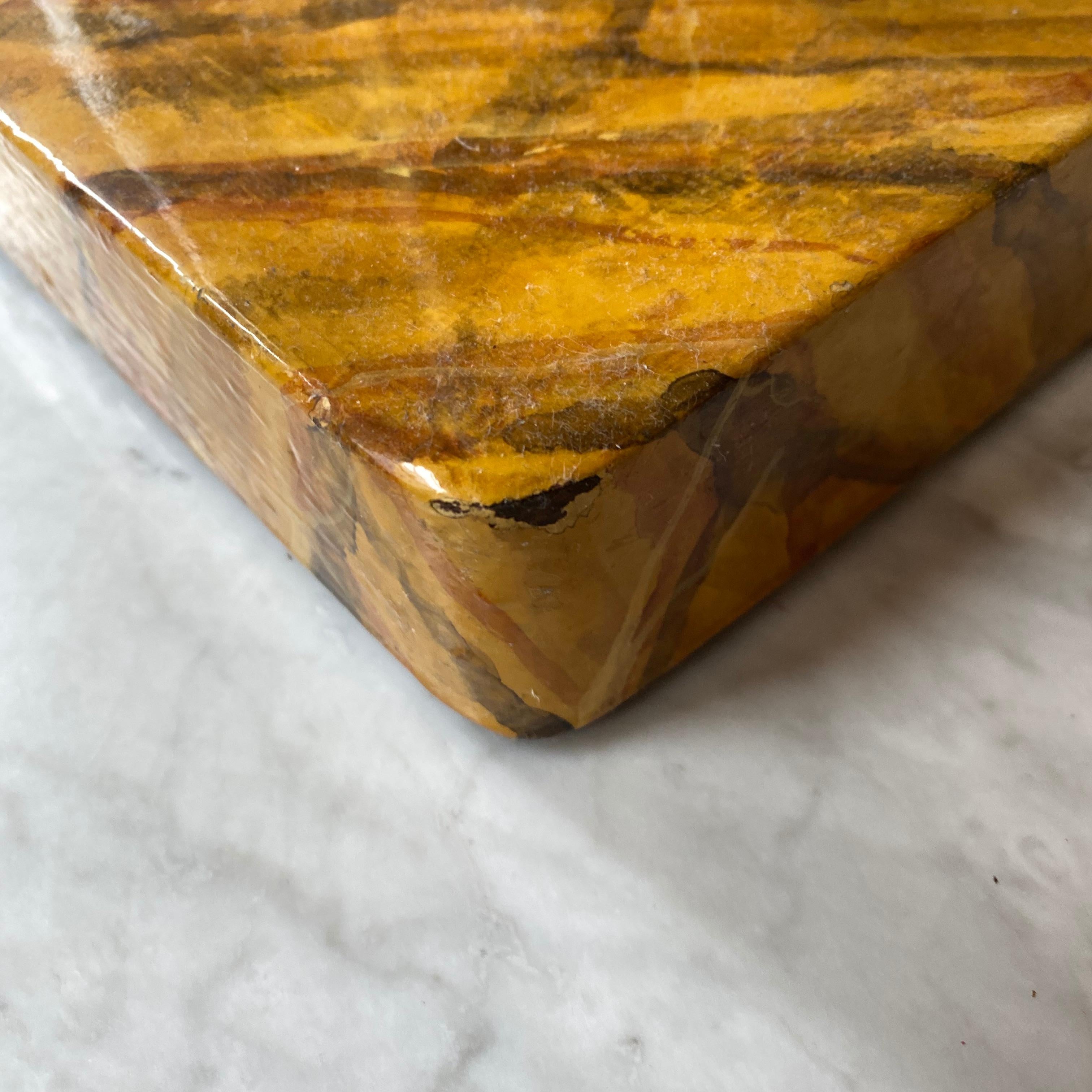 Vintage American Mid-Century Modern Faux Marble Console For Sale 5
