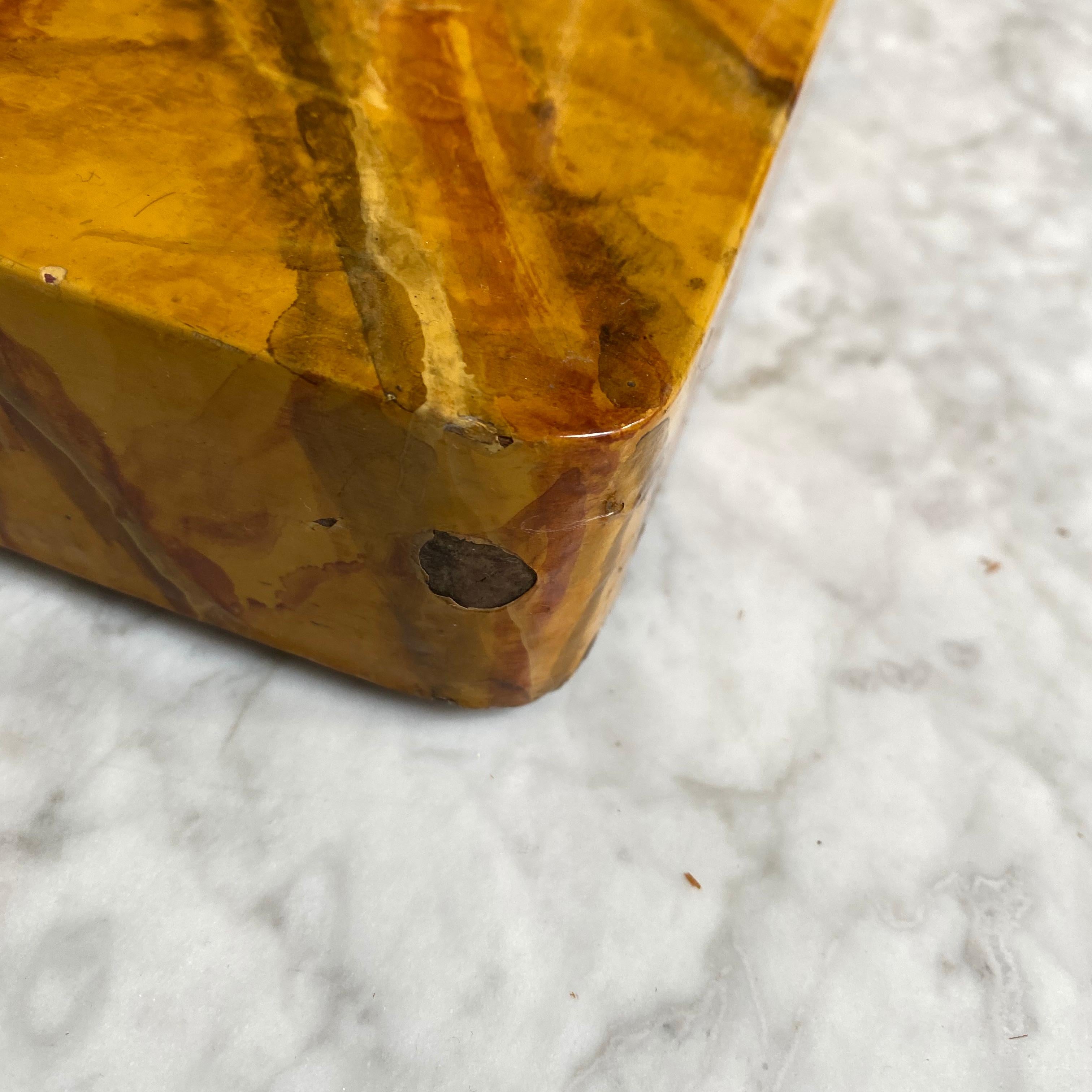 Vintage American Mid-Century Modern Faux Marble Console For Sale 7