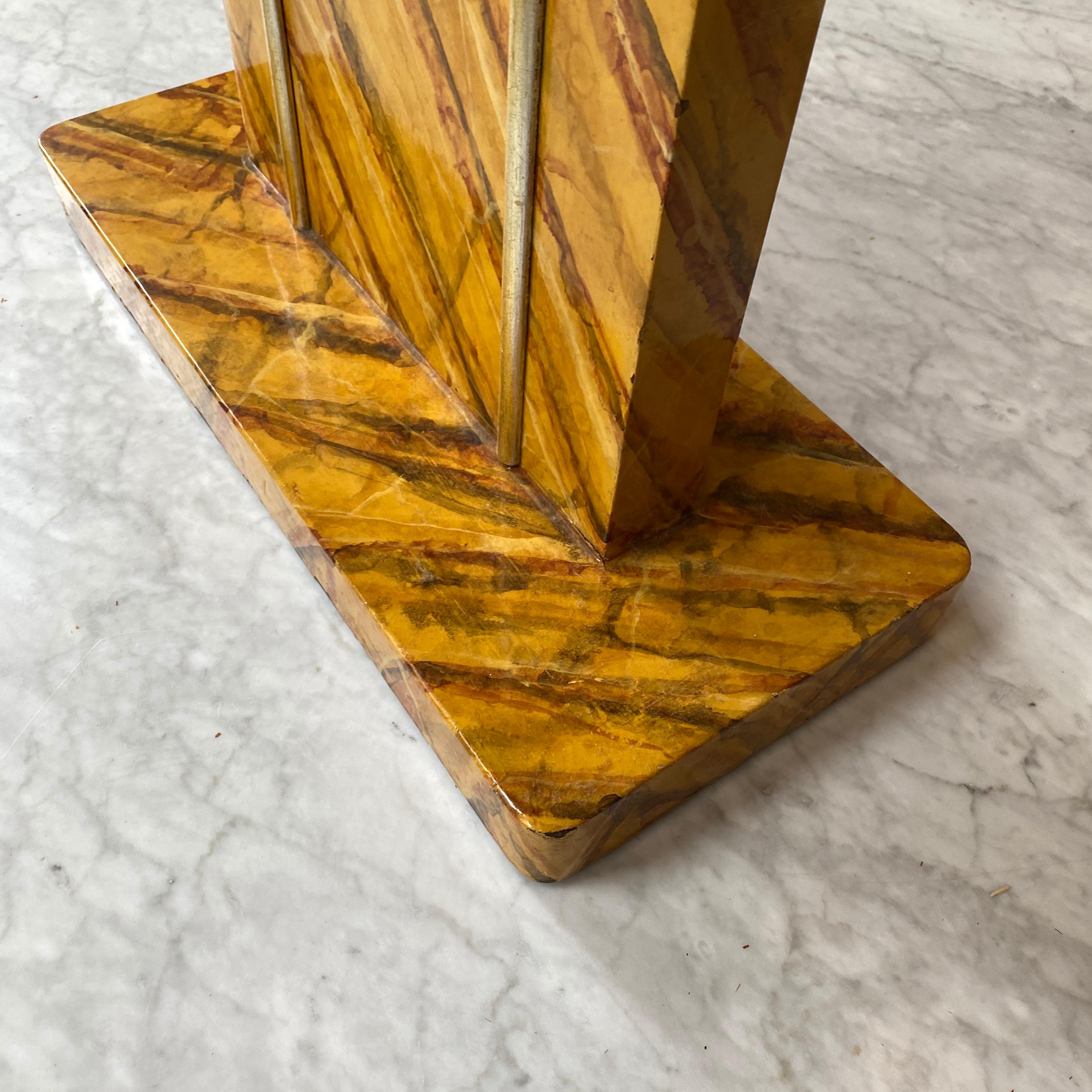 Vintage American Mid-Century Modern Faux Marble Console For Sale 8
