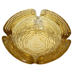 Used American Midcentury Textured Amber Glass Ashtray Anchor Hocking