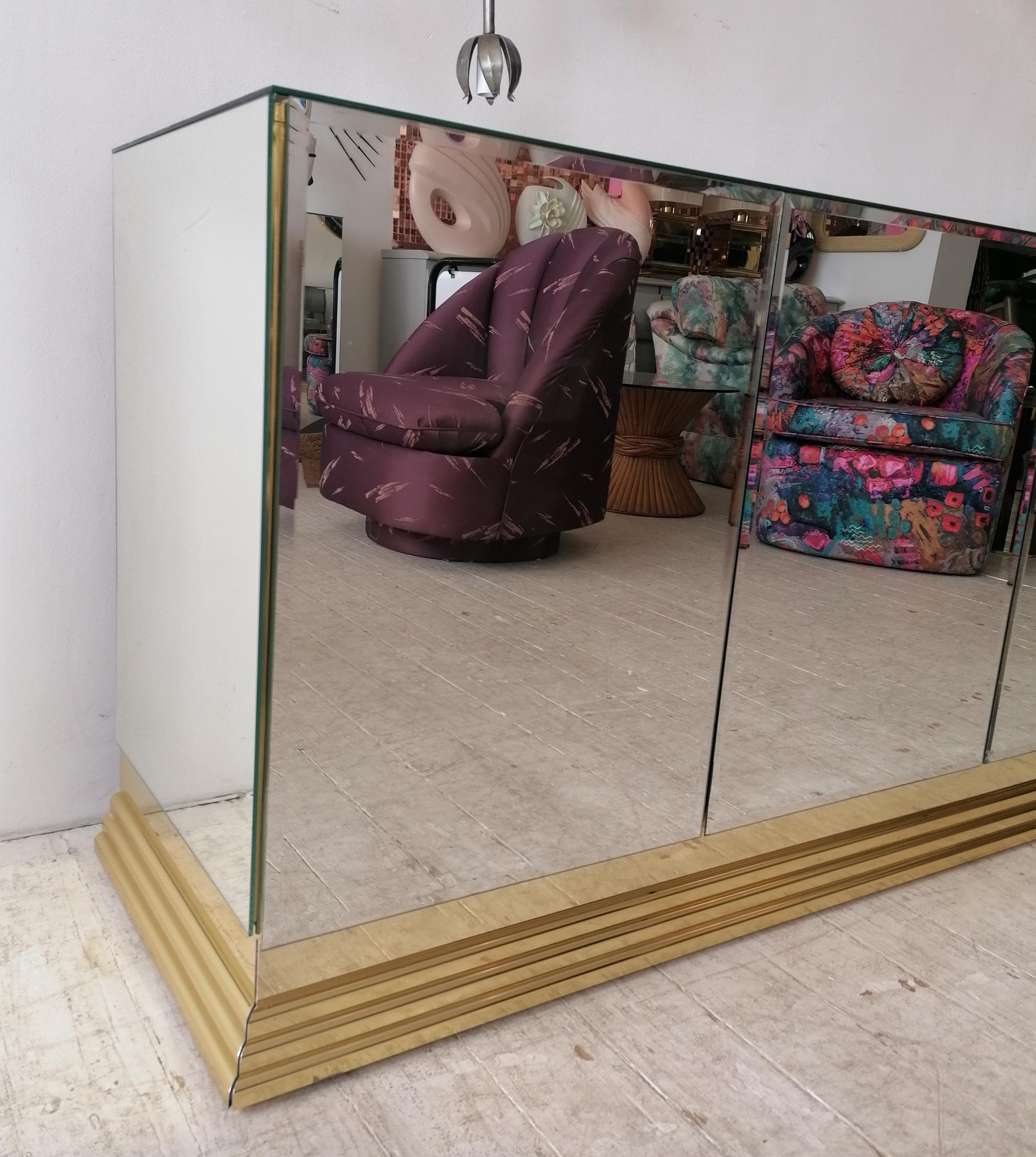 Vintage American Mirrored Glass Sideboard By Ello Furniture, 1970s 1980s 5