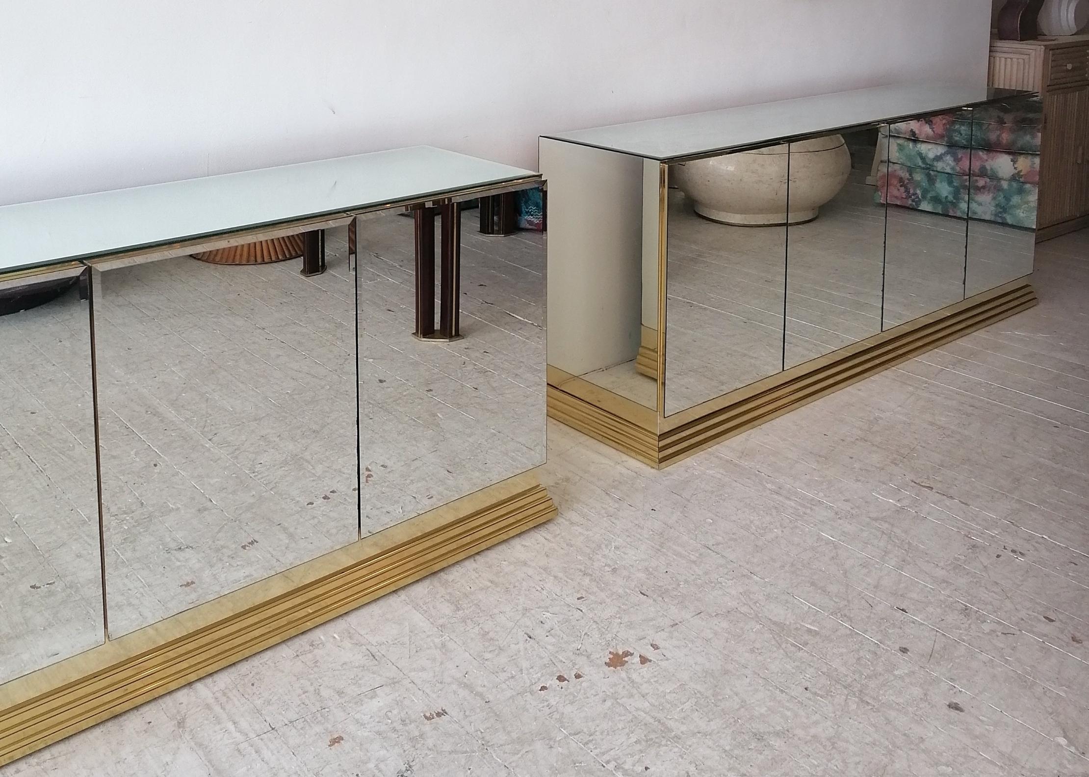 Vintage American Mirrored Glass Sideboard By Ello Furniture, 1970s / 1980s 5