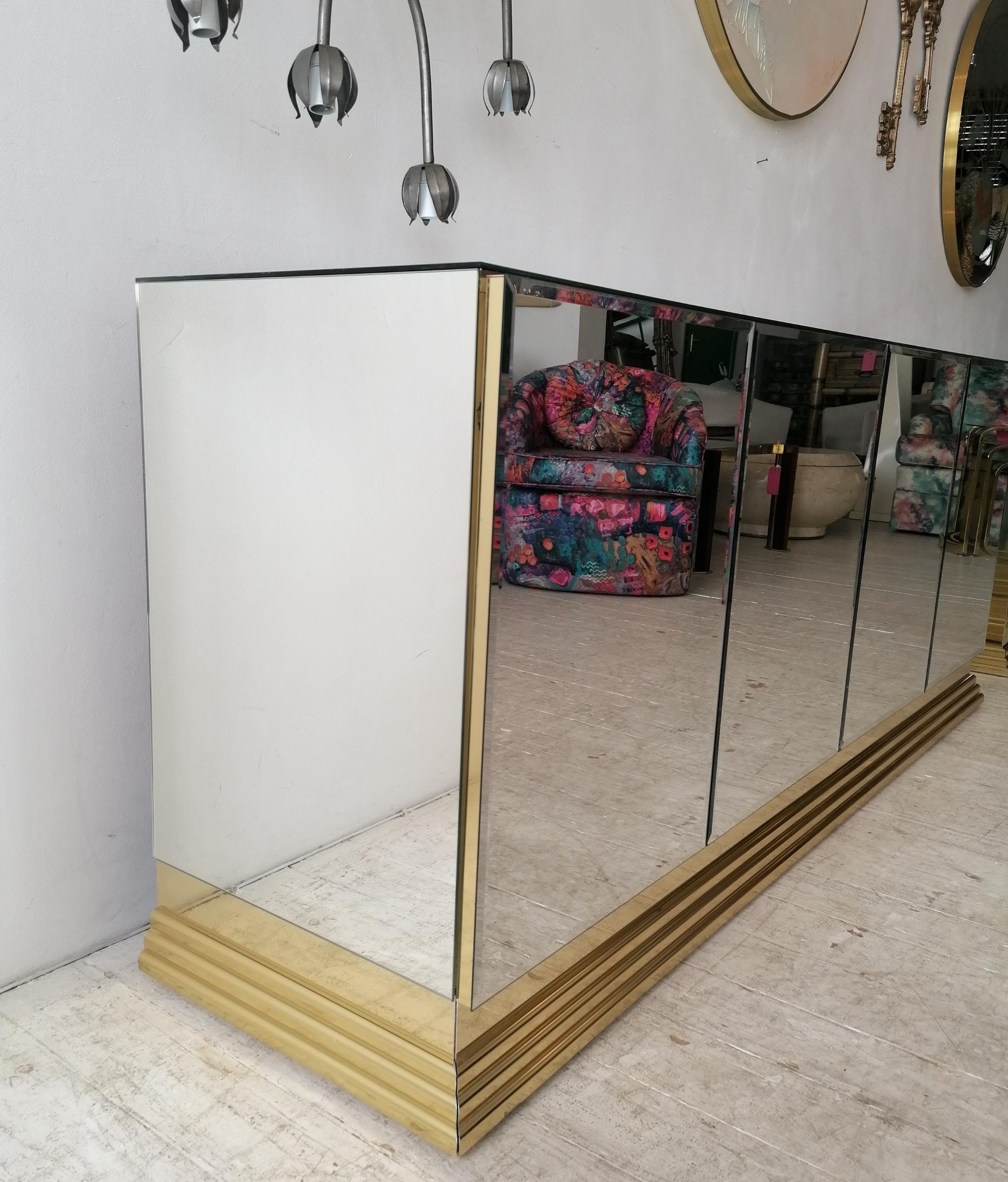 Vintage American Mirrored Glass Sideboard By Ello Furniture, 1970s 1980s 6