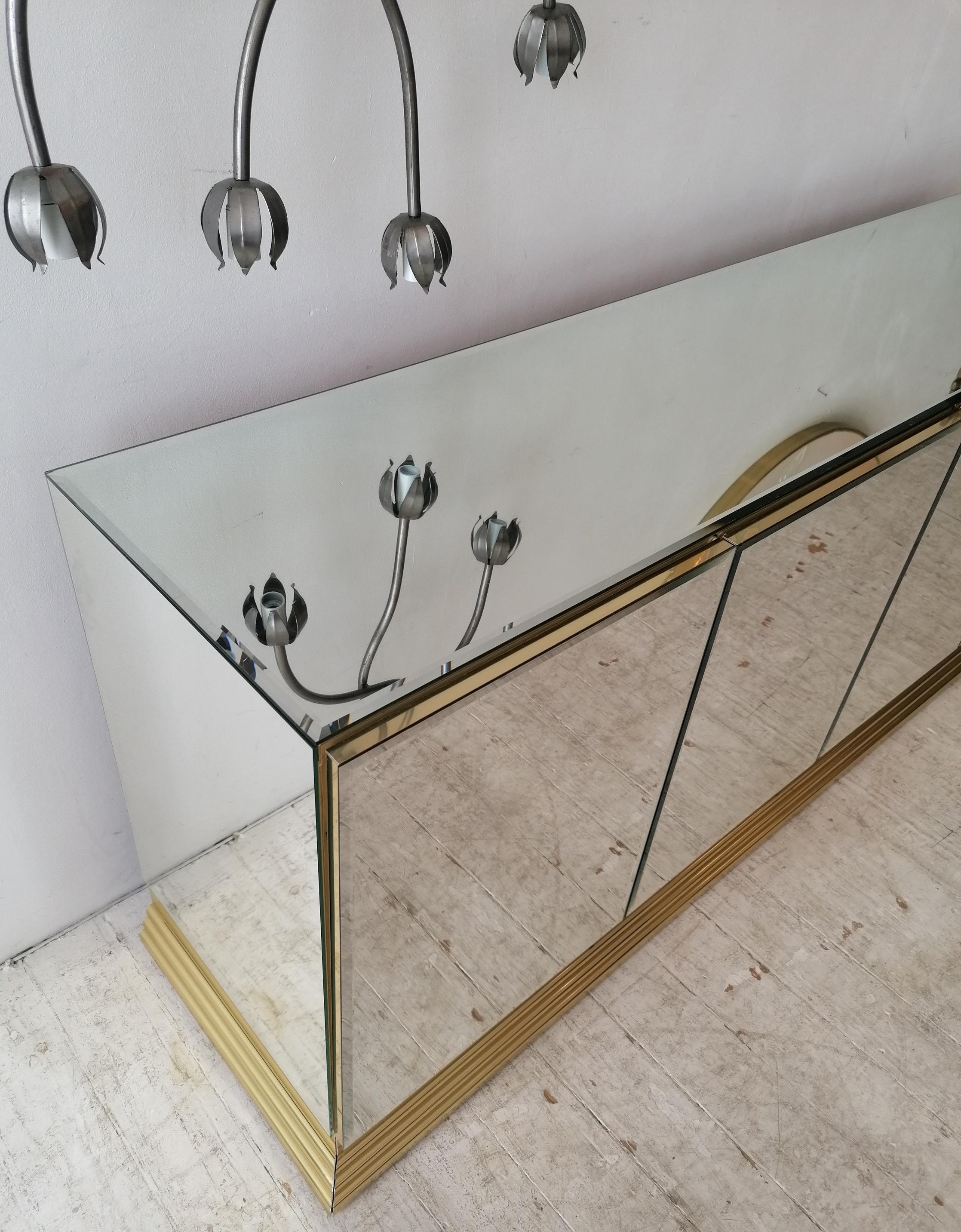 Vintage American Mirrored Glass Sideboard By Ello Furniture, 1970s 1980s 8