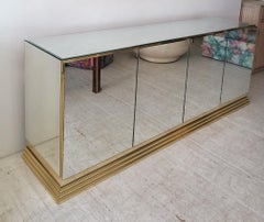 Aparador americano vintage de cristal espejado de Ello Furniture, años 70 / 80