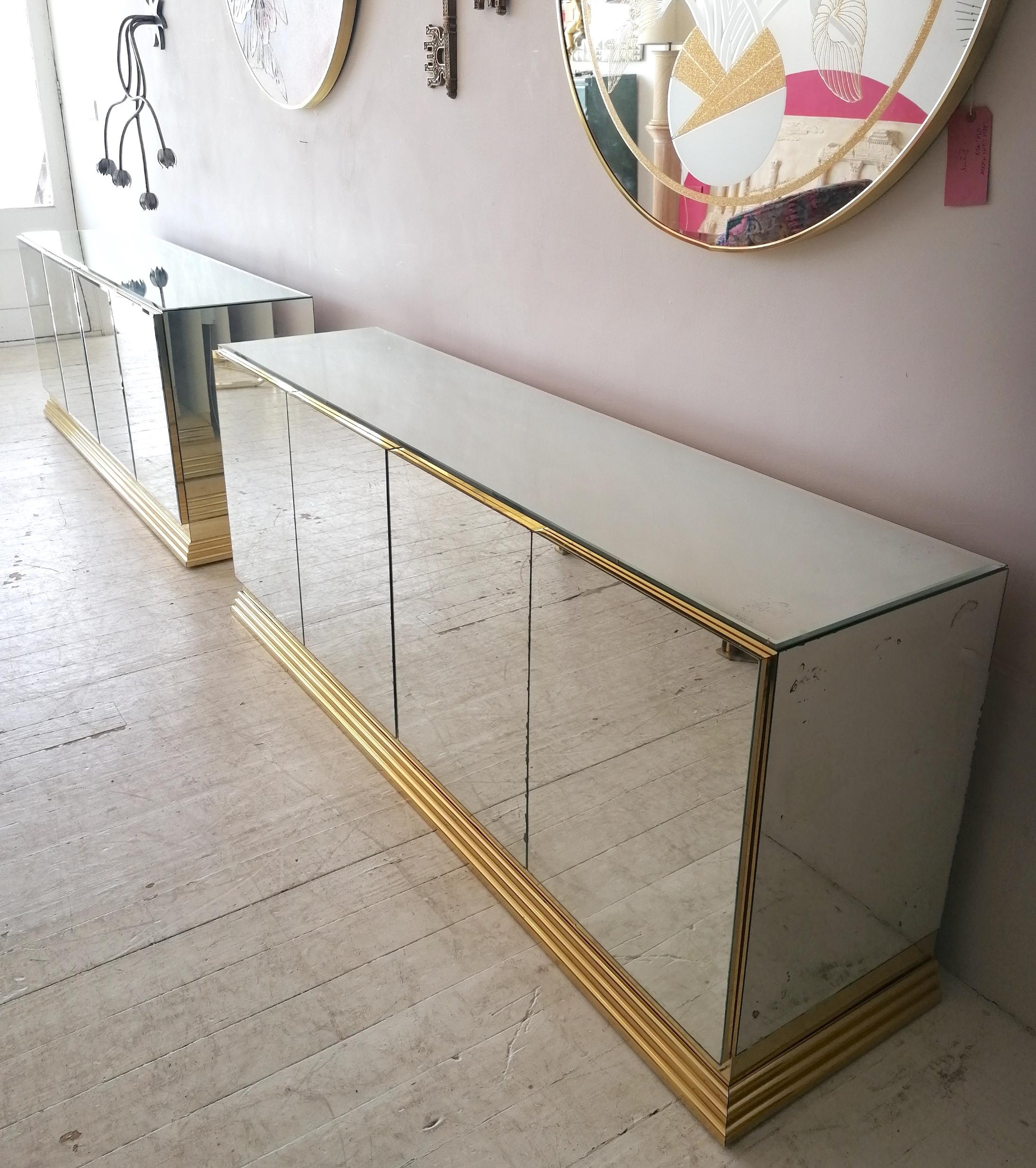 Mid-Century Modern Vintage American Mirrored Glass Sideboard By Ello Furniture, 1970s / 1980s