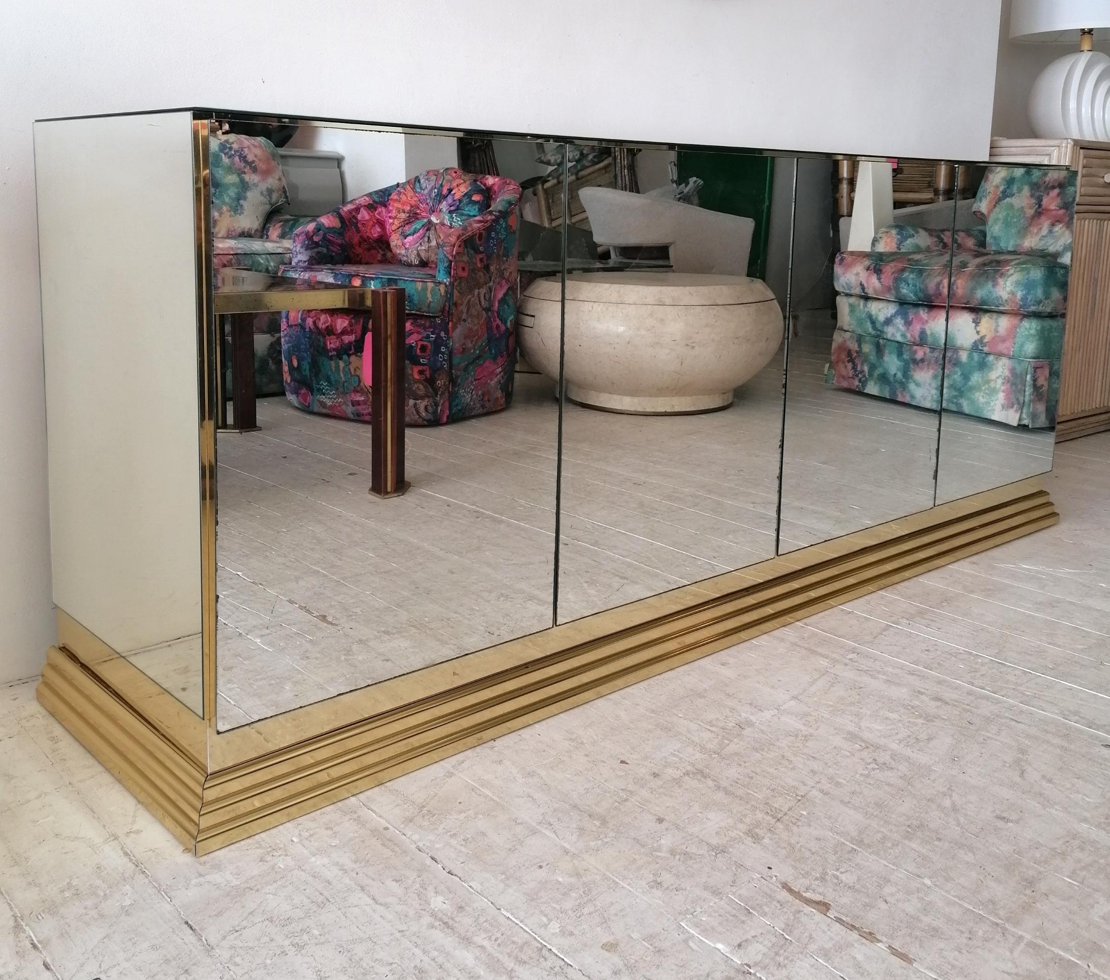 Vintage American Mirrored Glass Sideboard By Ello Furniture, 1970s / 1980s 1