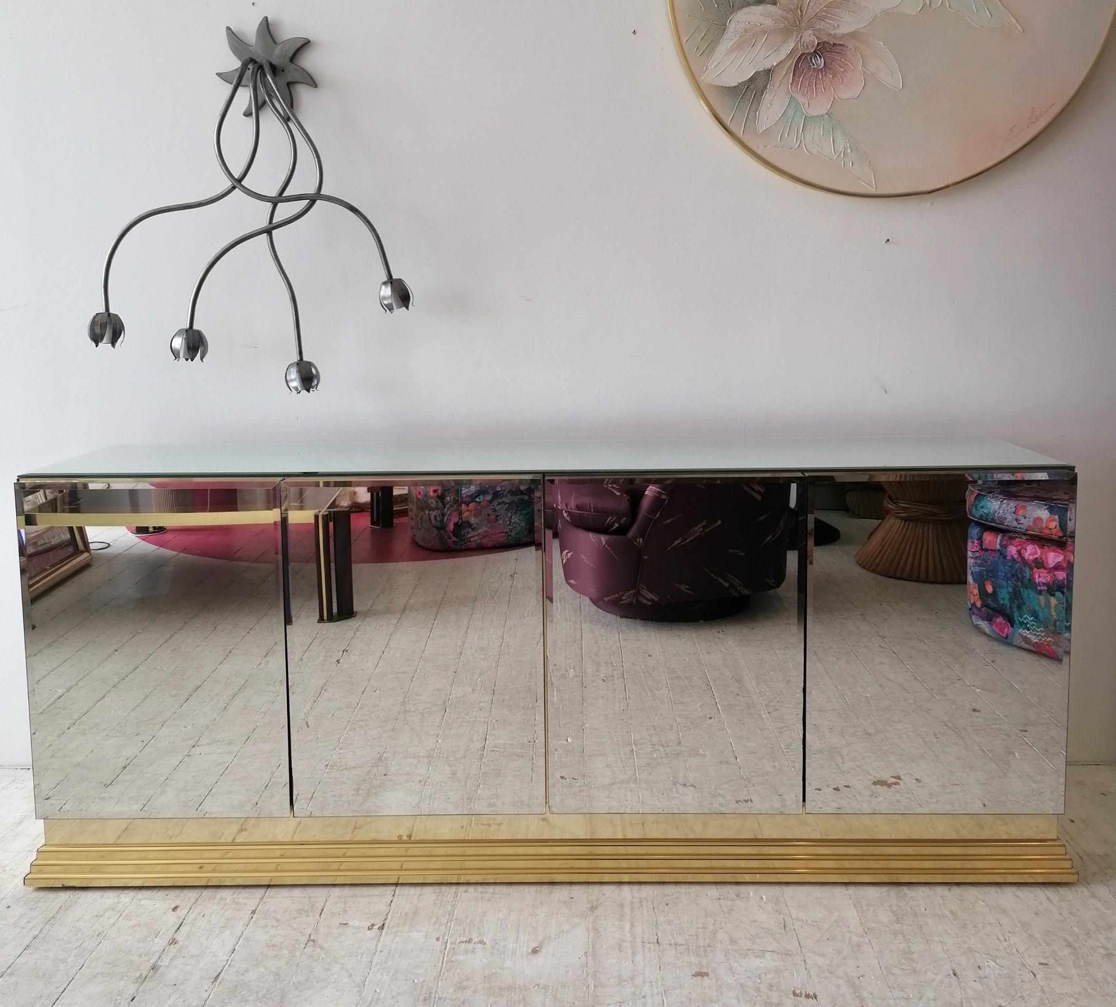 Vintage American Mirrored Glass Sideboard By Ello Furniture, 1970s 1980s 3