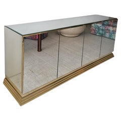 Vintage American Mirrored Glass Sideboard By Ello Furniture, 1970s / 1980s