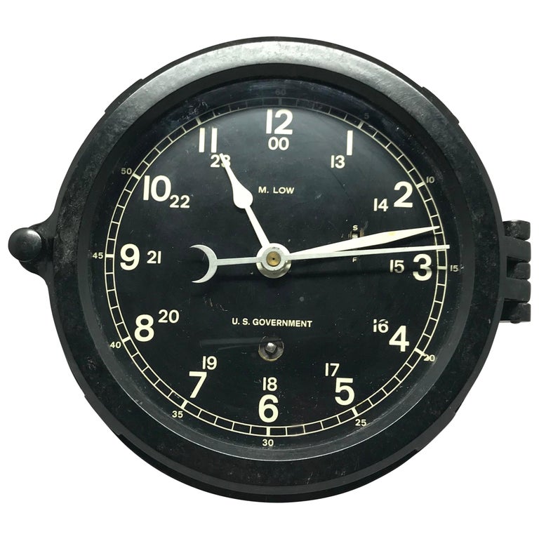 Vintage American Nautical Clock For Sale at 1stdibs
