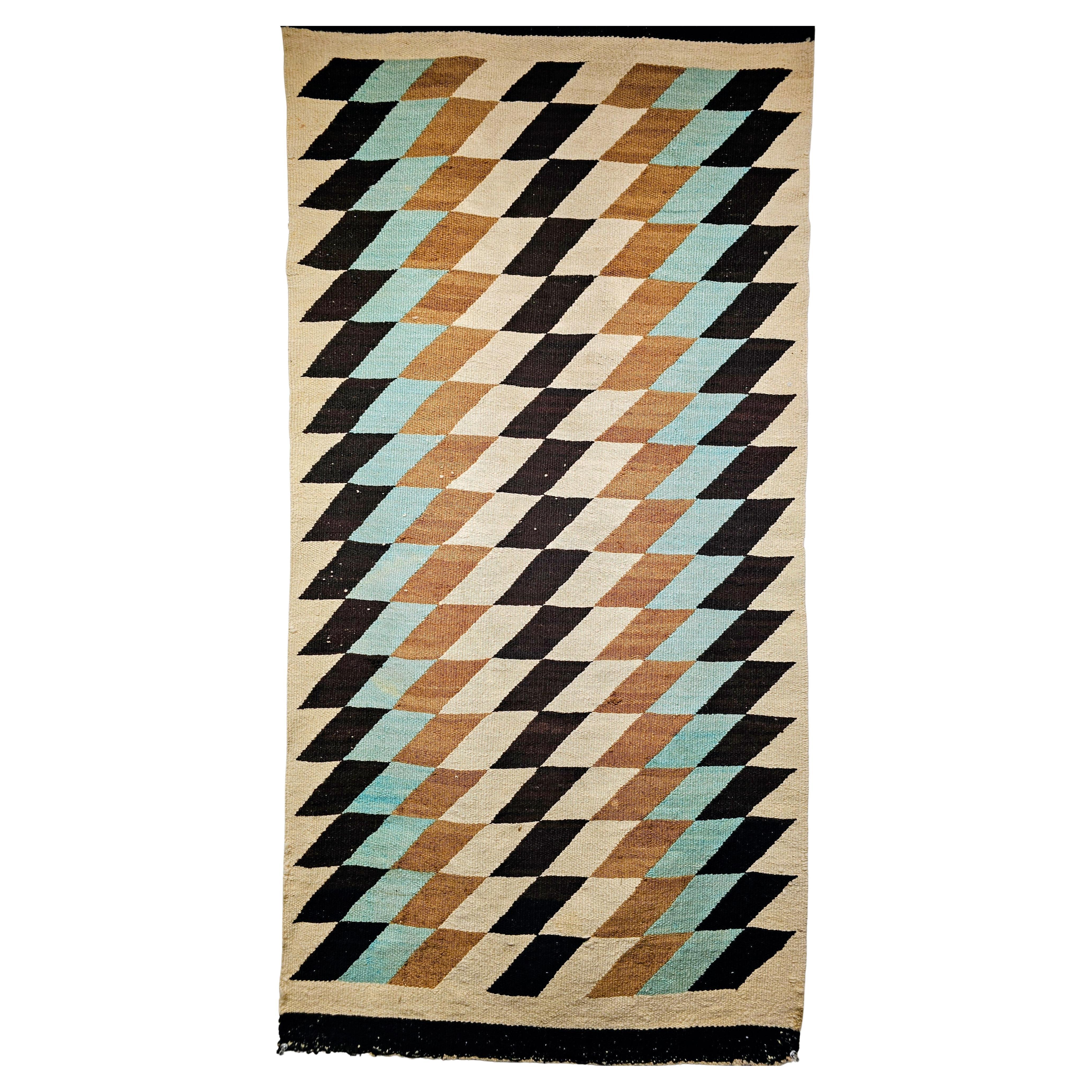 Amerikanischer Navajo-Teppich im Vintage-Stil mit eye Dazzler-Muster, Vintage