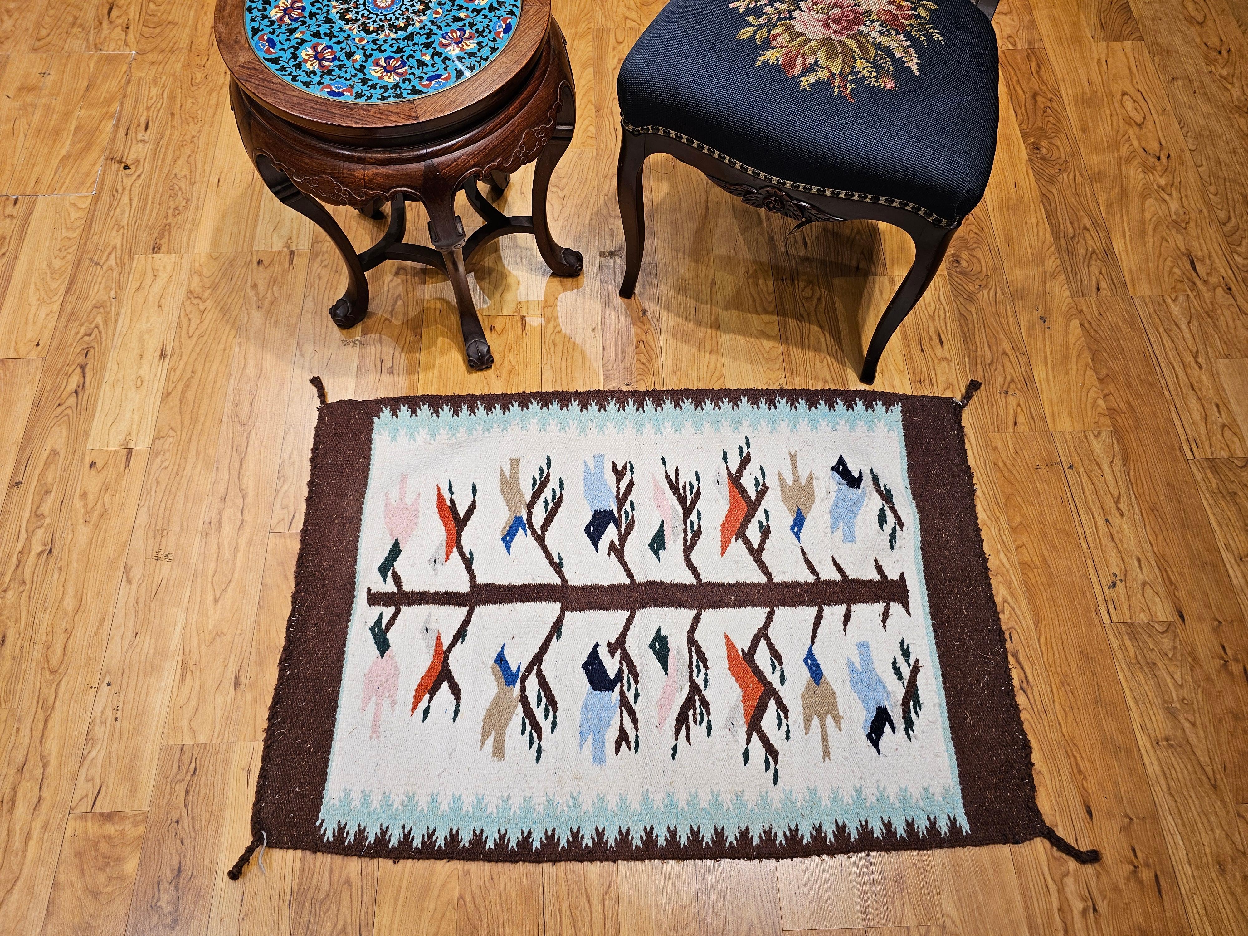 Vintage Native American Navajo Pictorial Tree of Life For Sale 7