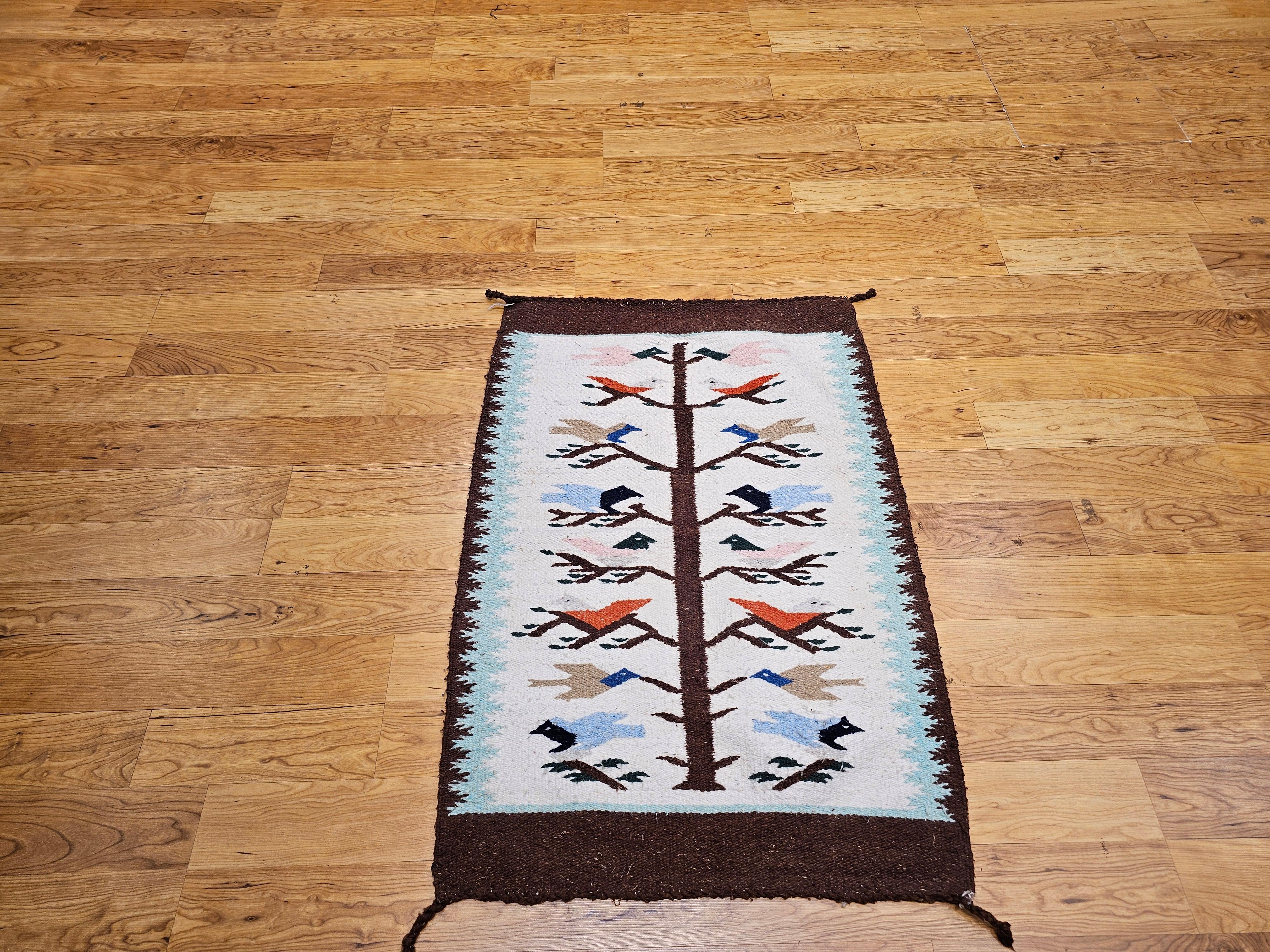 Wool Vintage Native American Navajo Pictorial Tree of Life For Sale