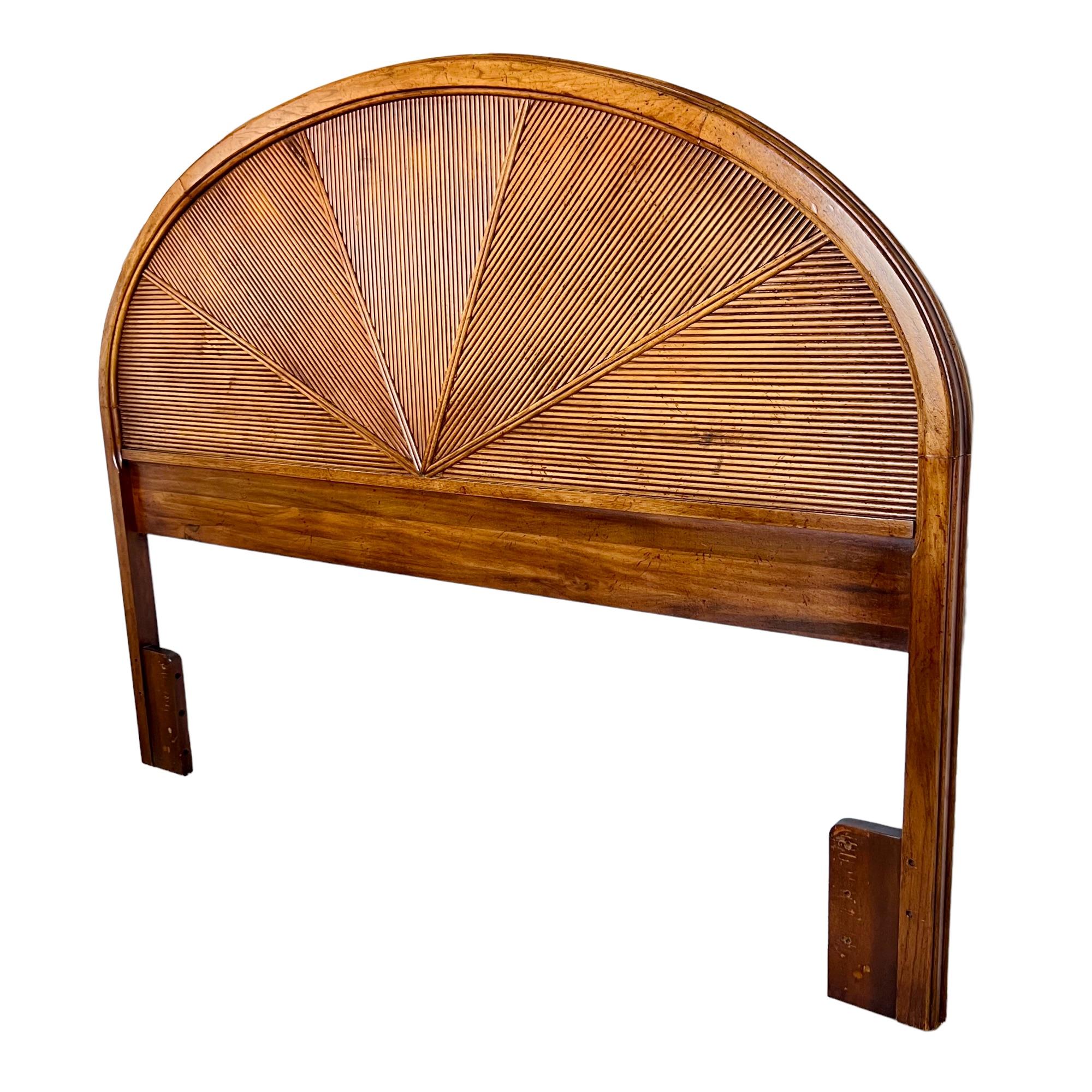 round wood headboard