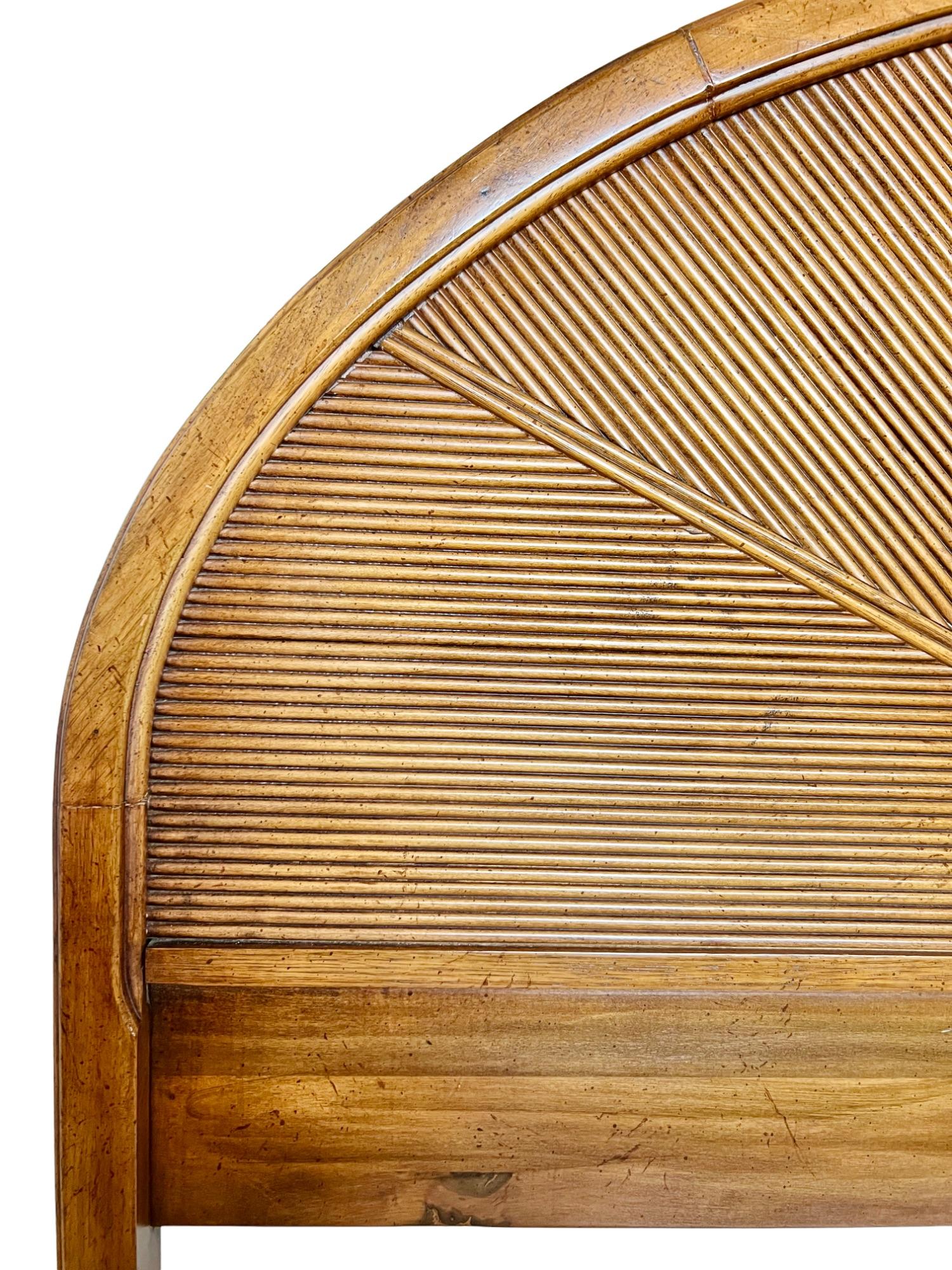 Late 20th Century Vintage American of Martinsville Arched Tambour Queen Headboard