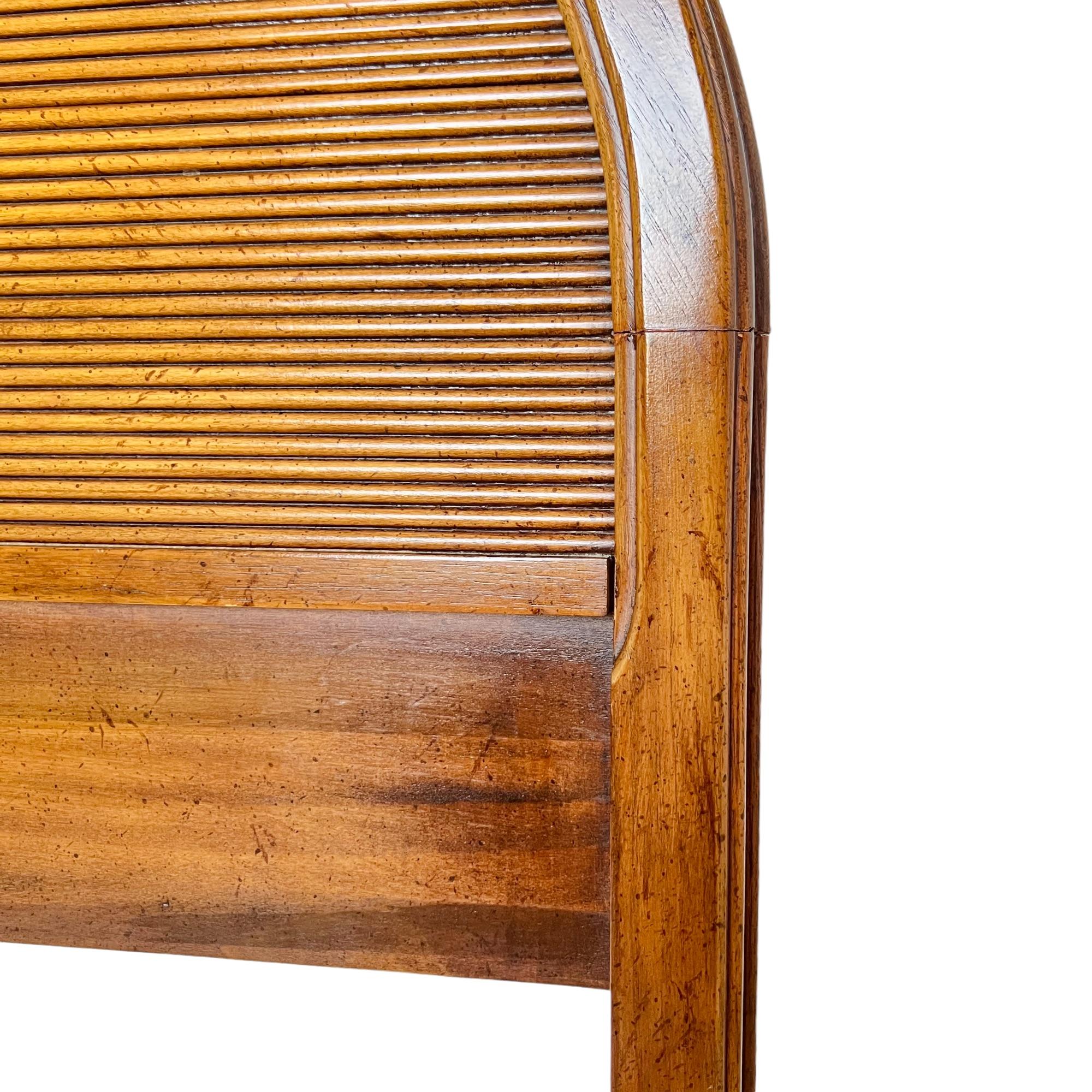 Wood Vintage American of Martinsville Arched Tambour Queen Headboard