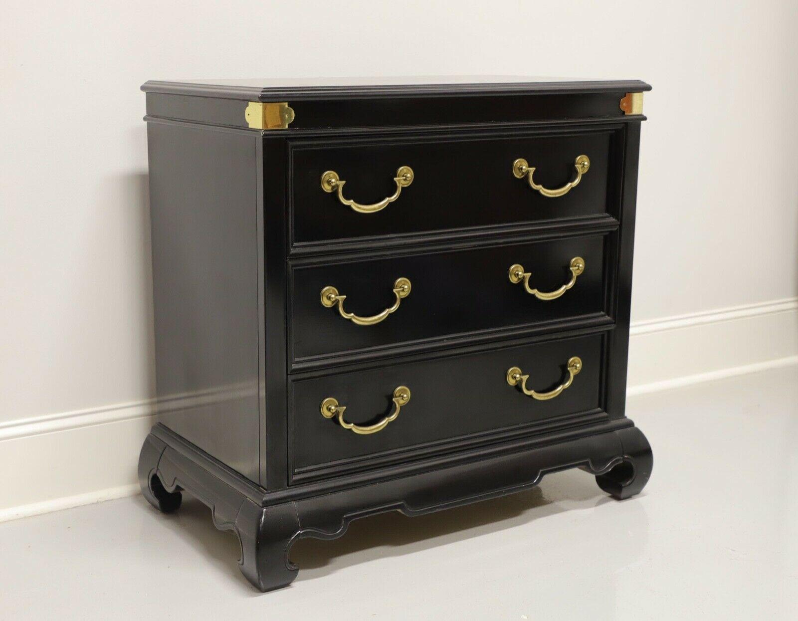 AMERICAN OF MARTINSVILLE Vintage Asian Chinoiserie Black Lacquer Bachelor Chest 6