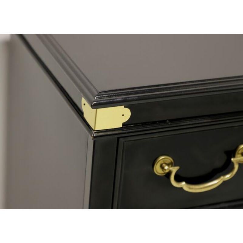 Wood AMERICAN OF MARTINSVILLE Vintage Asian Chinoiserie Black Lacquer Bachelor Chest