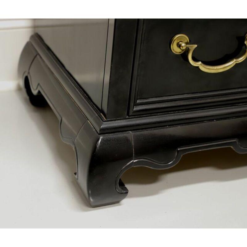 AMERICAN OF MARTINSVILLE Vintage Asian Chinoiserie Black Lacquer Bachelor Chest 1