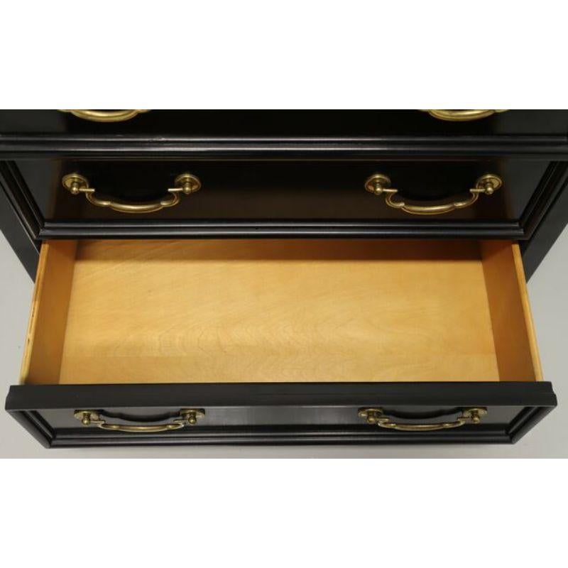 AMERICAN OF MARTINSVILLE Vintage Asian Chinoiserie Black Lacquer Bachelor Chest 2
