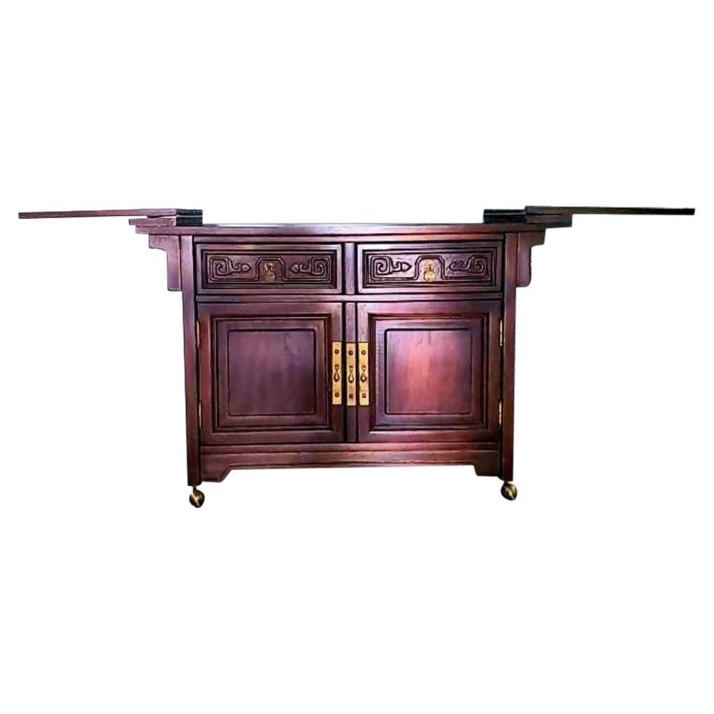 Vintage American of Martinsville Chinoiserie Rolling Sideboard