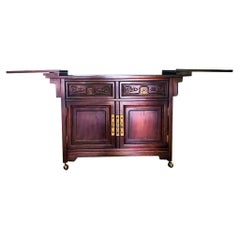 Retro American of Martinsville Chinoiserie Rolling Sideboard