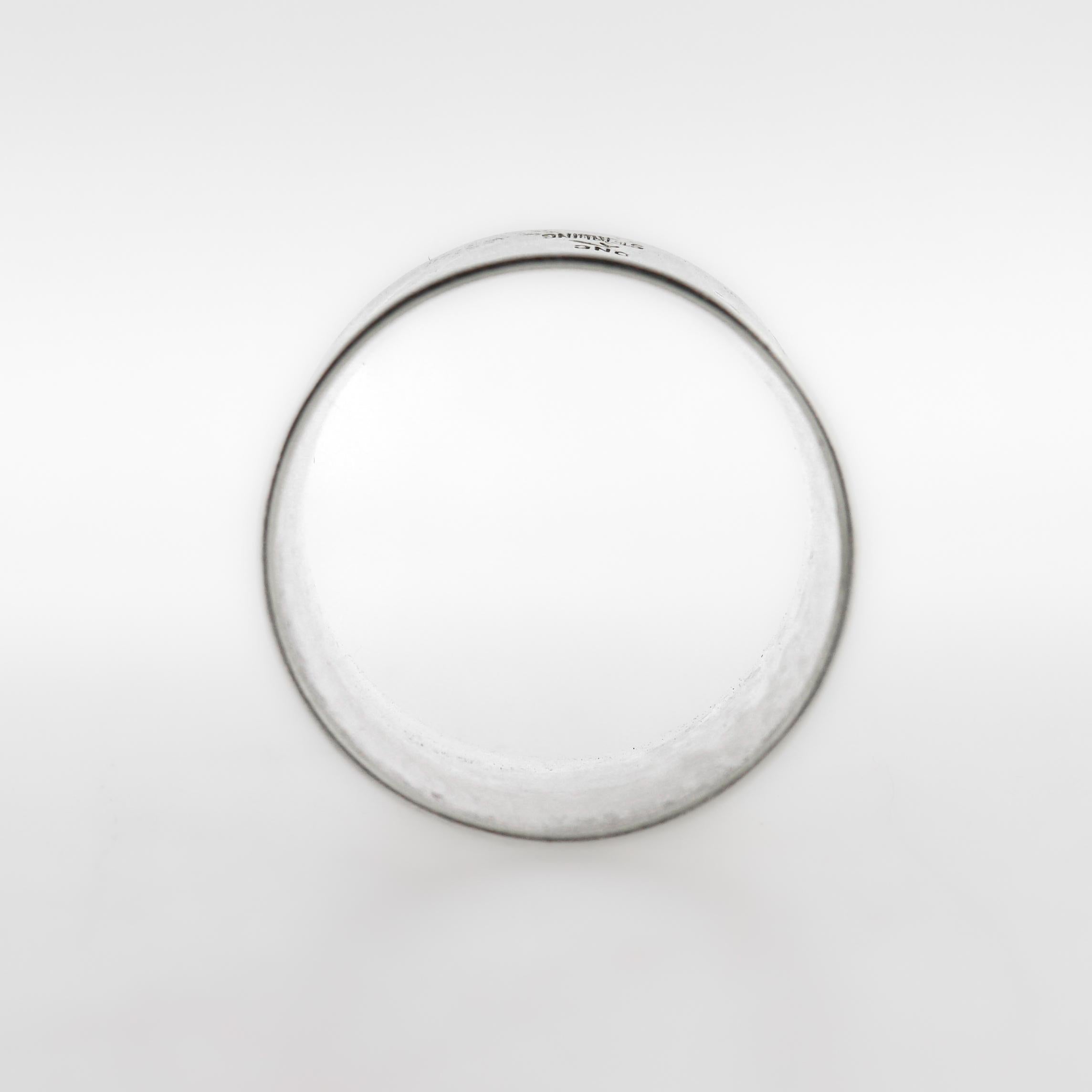 Vintage Old Newbury Crafters argent sterling martelé à la main Rond de serviette en vente 6
