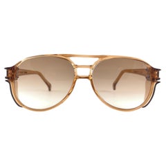 Vintage American Optical " Aerosite " Aviator Brown Sunglasses 80'S Made in Usa