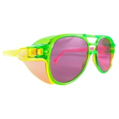 Vintage American Optical " Aerosite " Aviator Neon Sunglasses 80'S Made in Usa