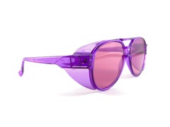 Vintage American Optical " Aerosite " Aviator Purple Sunglasses 80'S Made in Usa