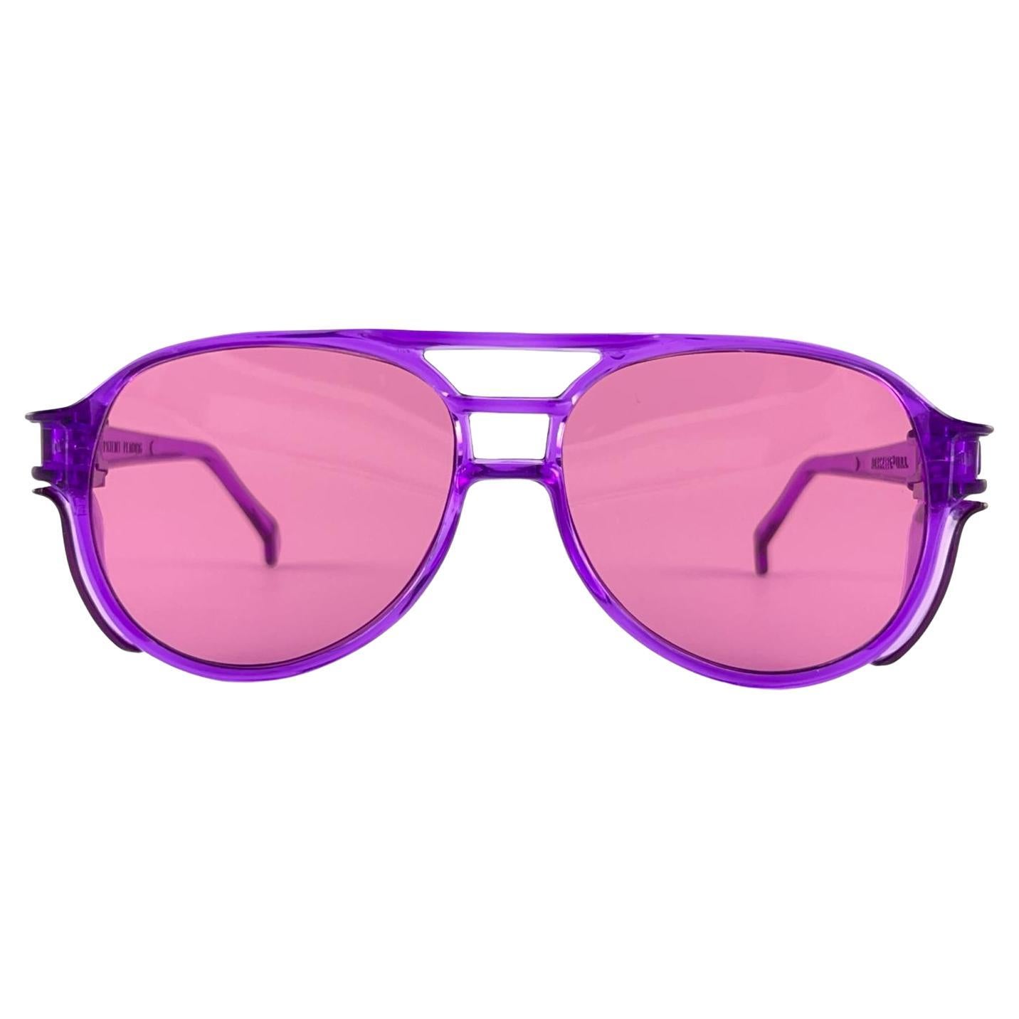 Vintage American Optical " Aerosite " Aviator Purple Sunglasses 80'S Made in Usa For Sale