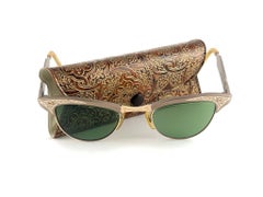 Vintage American Optical Cat Eye Clubmaster Sunglasses 60'S Made in Usa