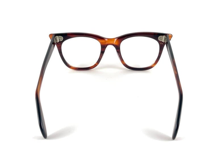 Vintage American Optical Cat Eye Clubmaster TortoiseSunglasses 60 S Made in Usa