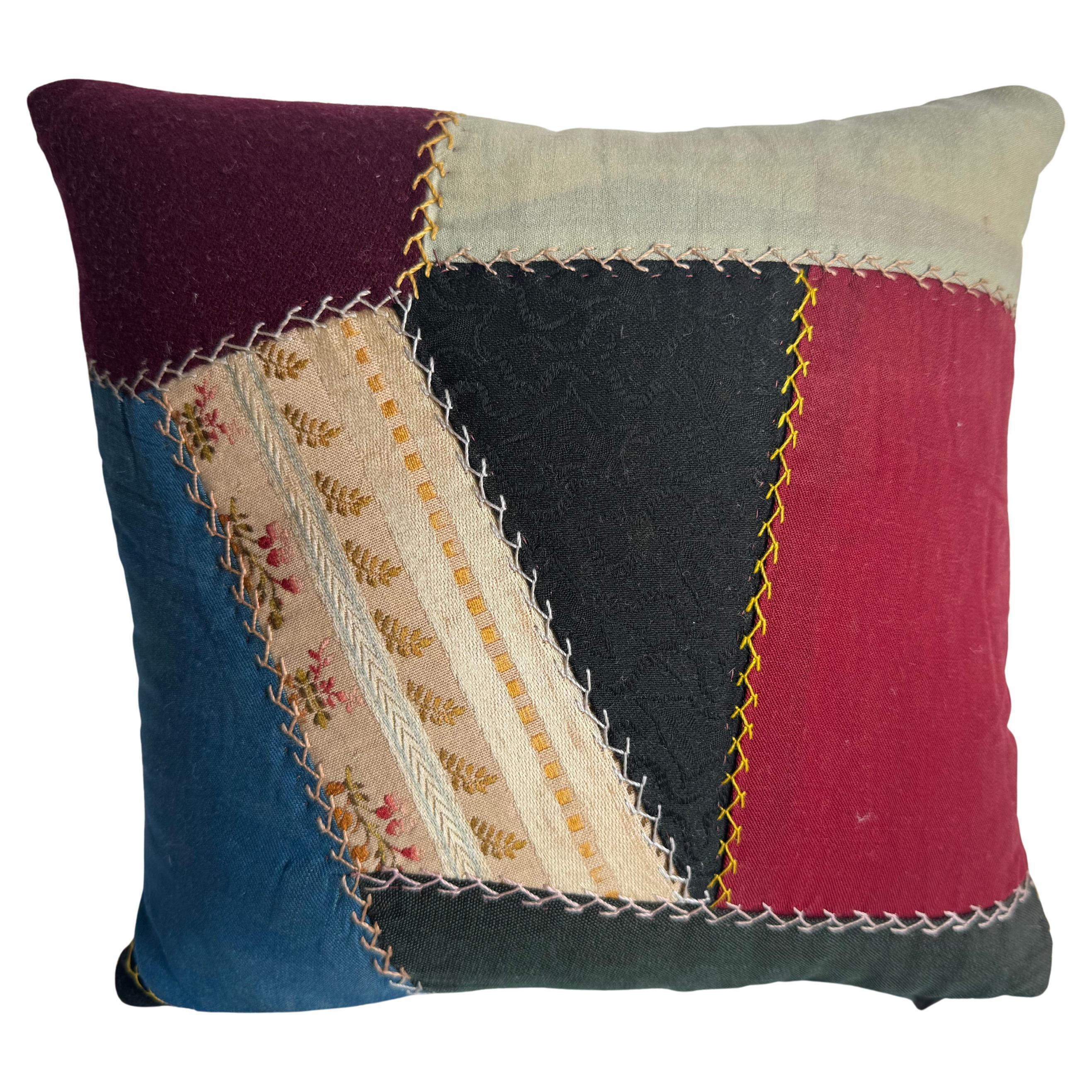 vintage American patchwork pillow