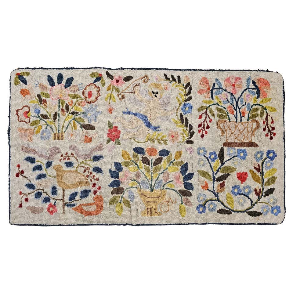 Early American Hand Hooked Rug For Sale at 1stDibs | early american ...