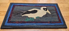 Vintage American Pictorial Hand Hooked Rug with Dodo Bird