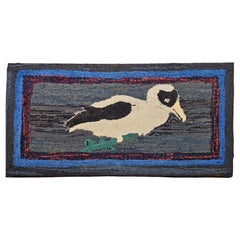 Tapis pictural américain crocheté à la main avec oiseau dodo