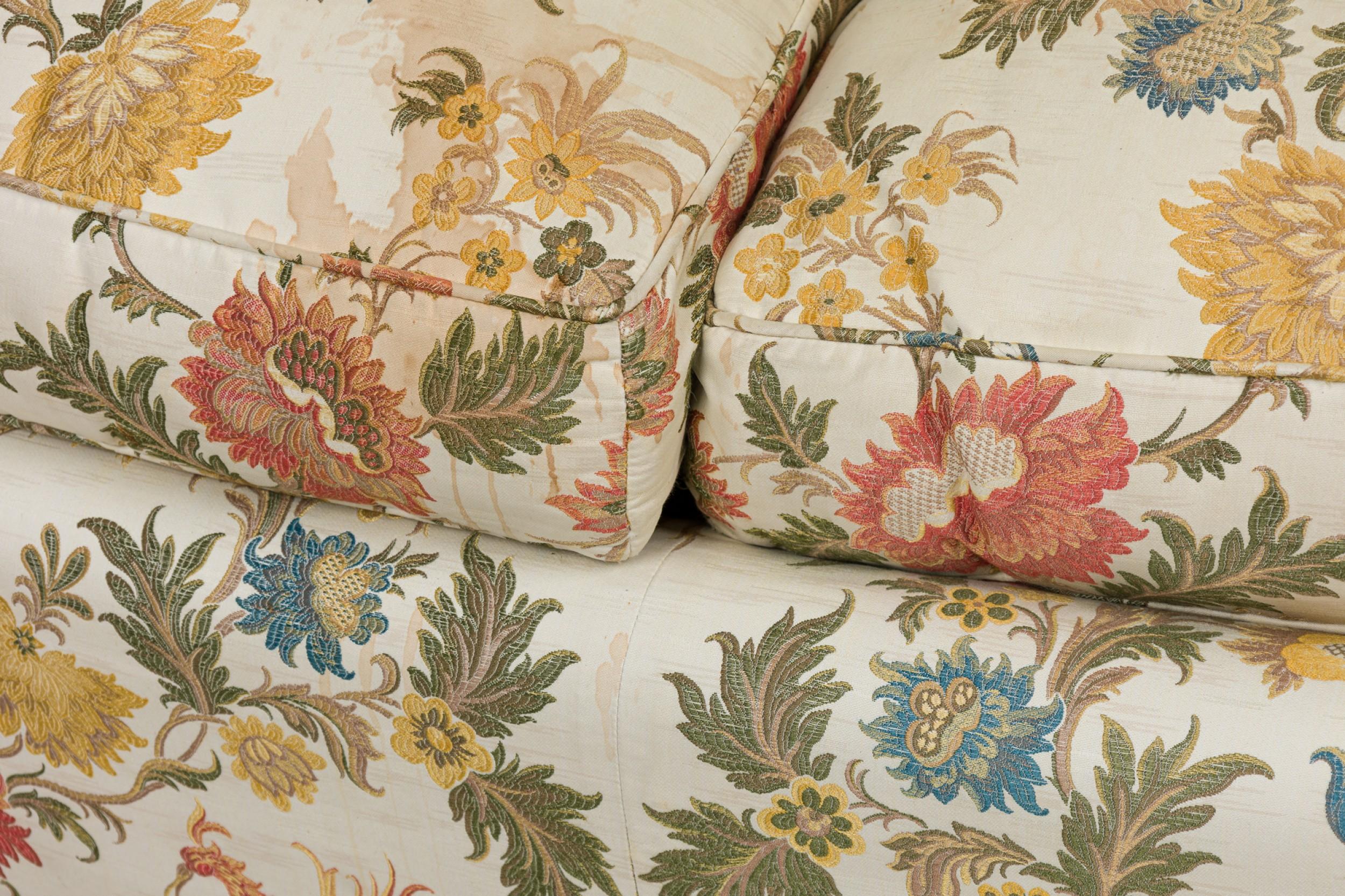 Vintage American Plush Floral Sofa 2