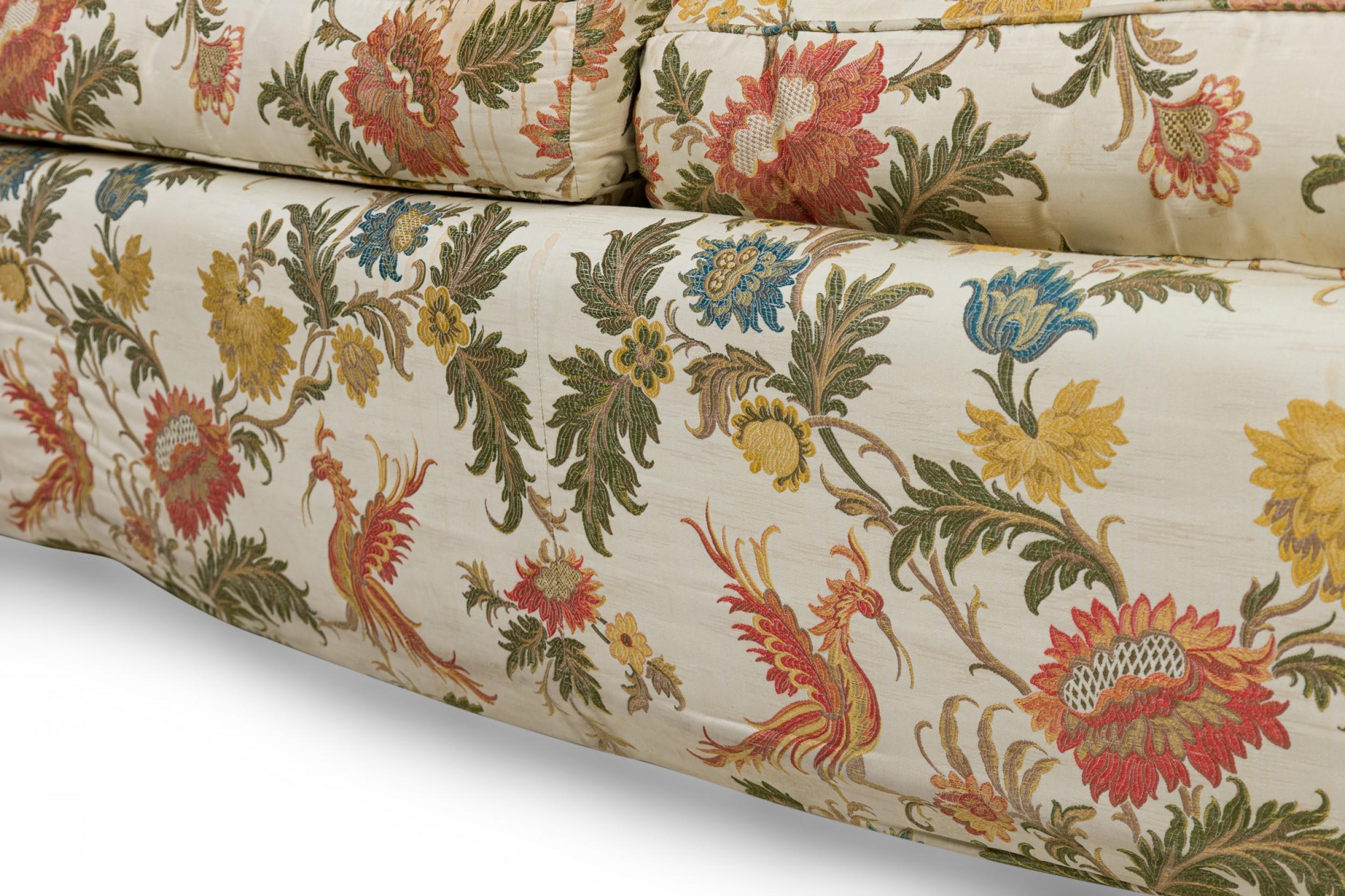 Vintage American Plush Floral Sofa 4